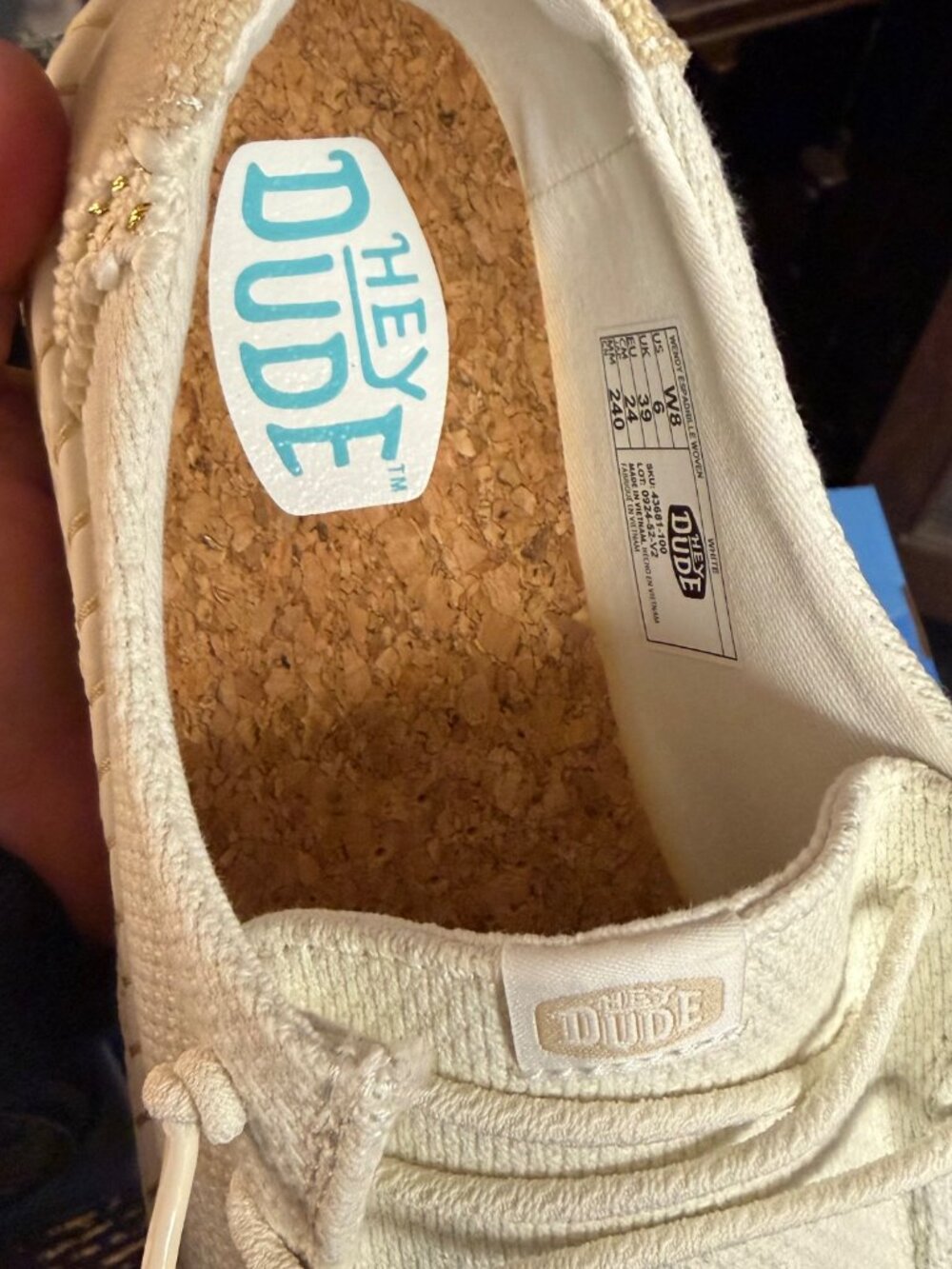 HEYDUDE Wendy Espadrille Woven White Slip-On Shoes Women’s Size 8 NIB - Picture 7 of 9